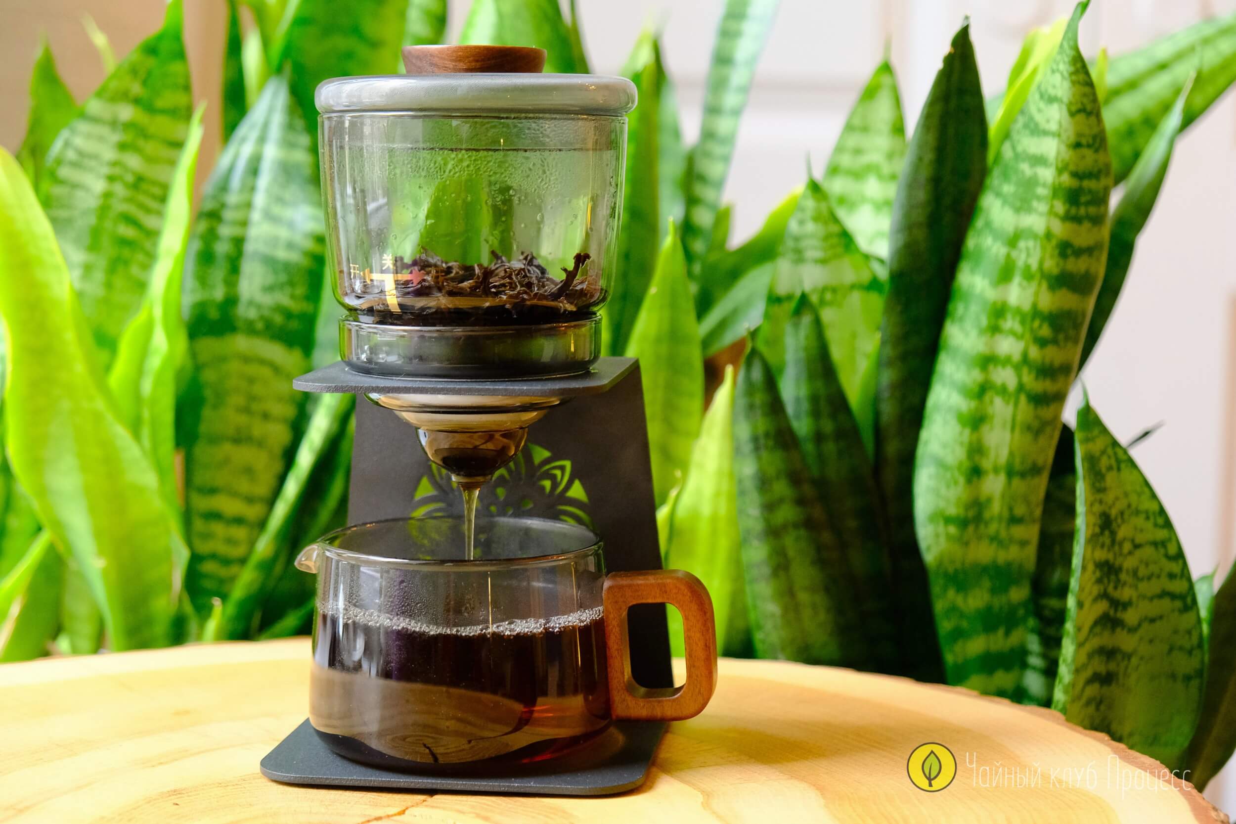  Чайная станция из боросиликатного стекла с поворотным сливом