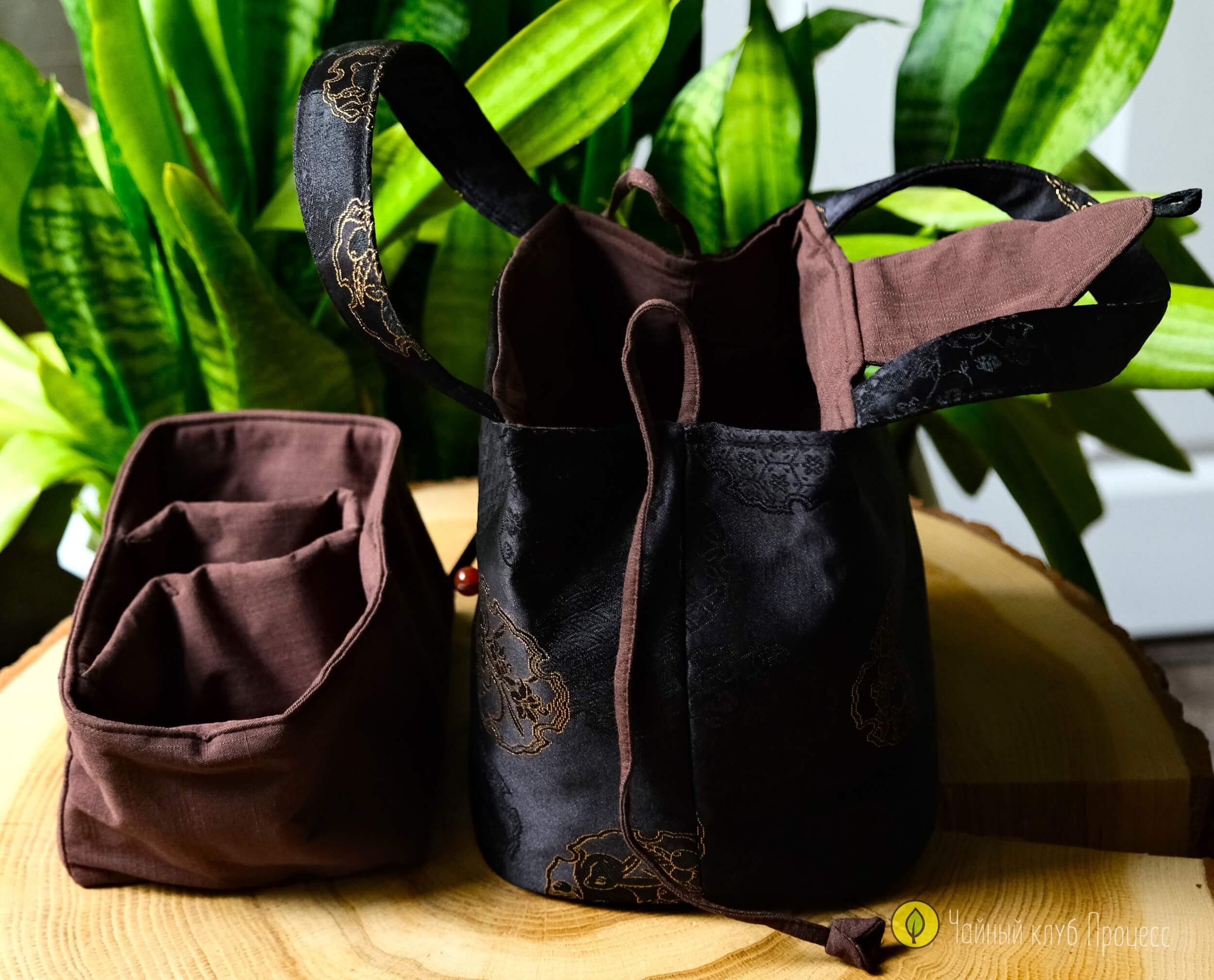 Сумка для чайной посуды «Чёрное золото»