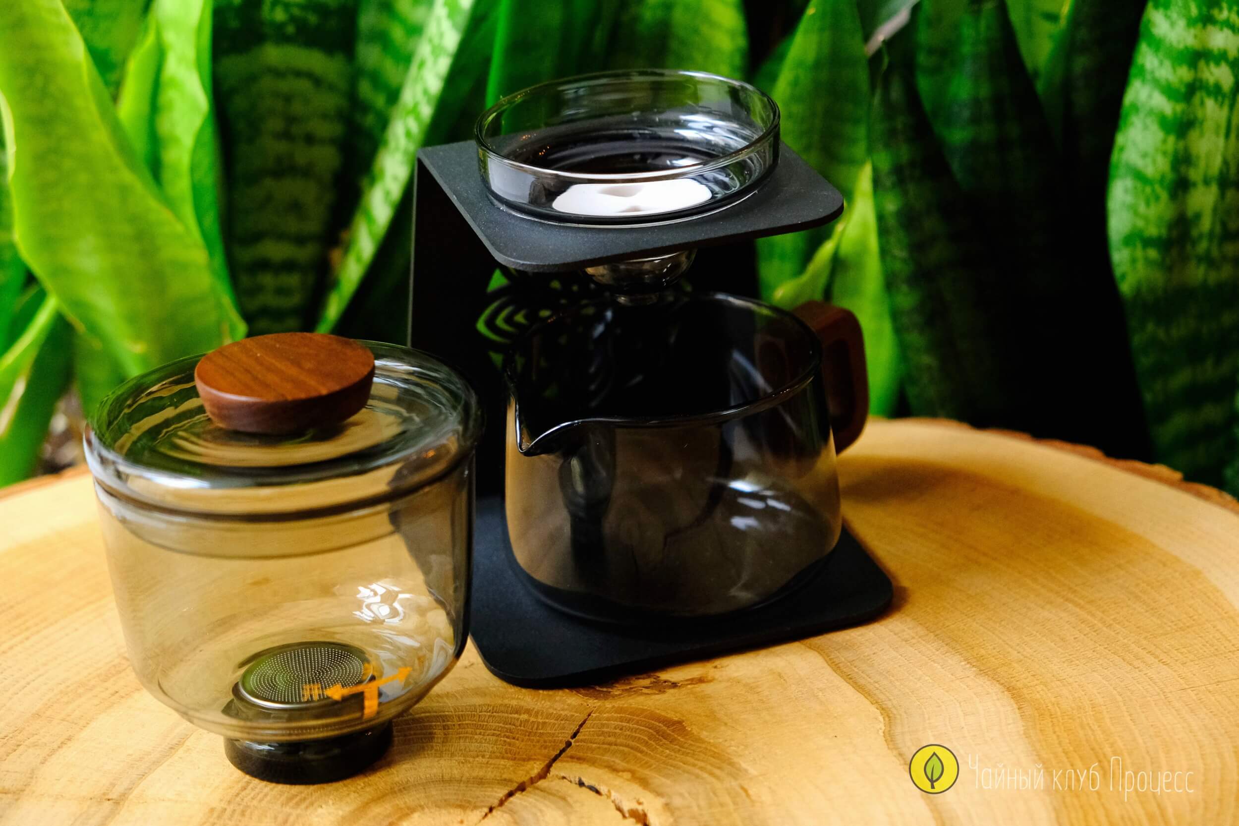  Чайная станция из боросиликатного стекла с поворотным сливом