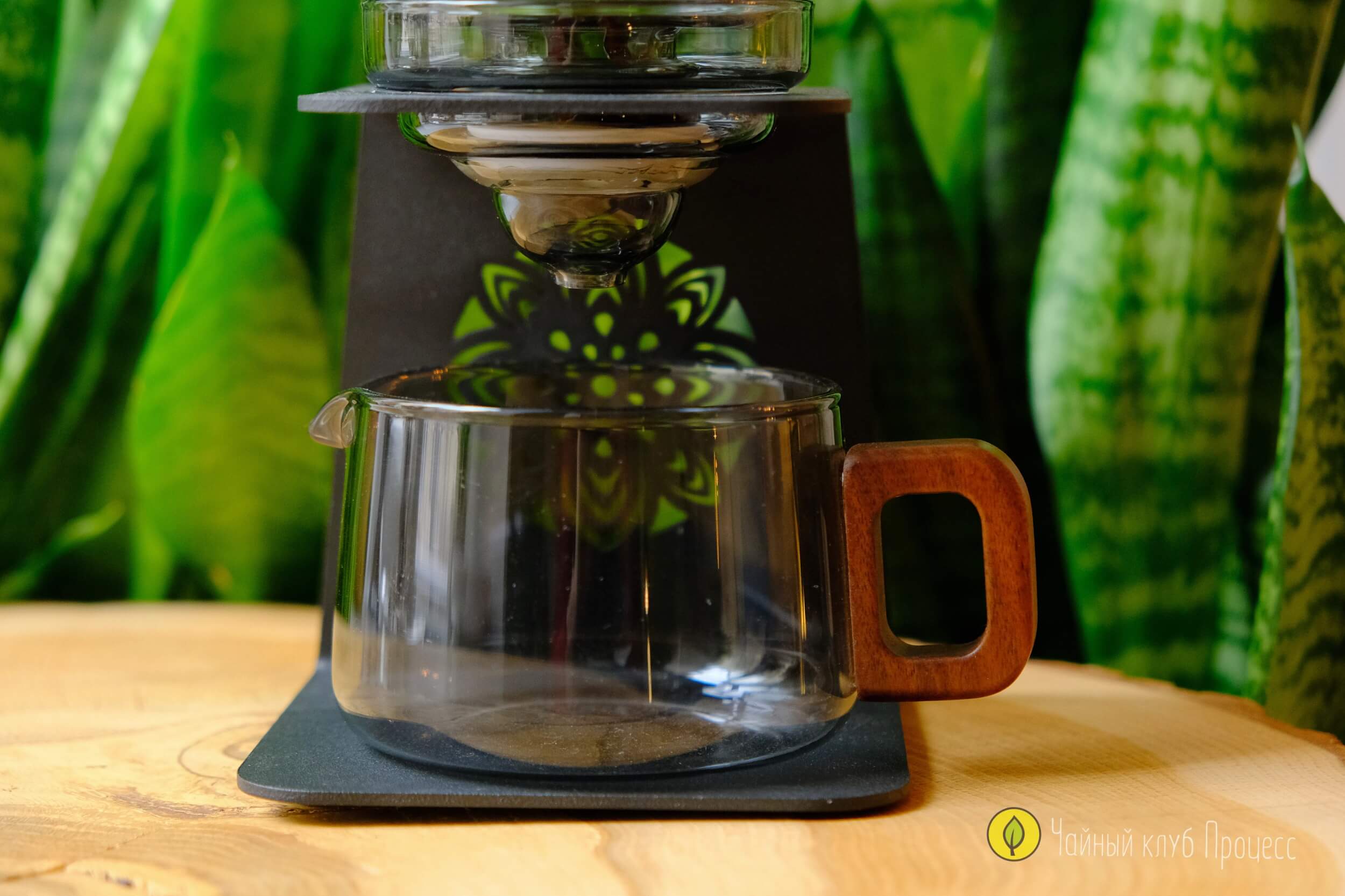  Чайная станция из боросиликатного стекла с поворотным сливом