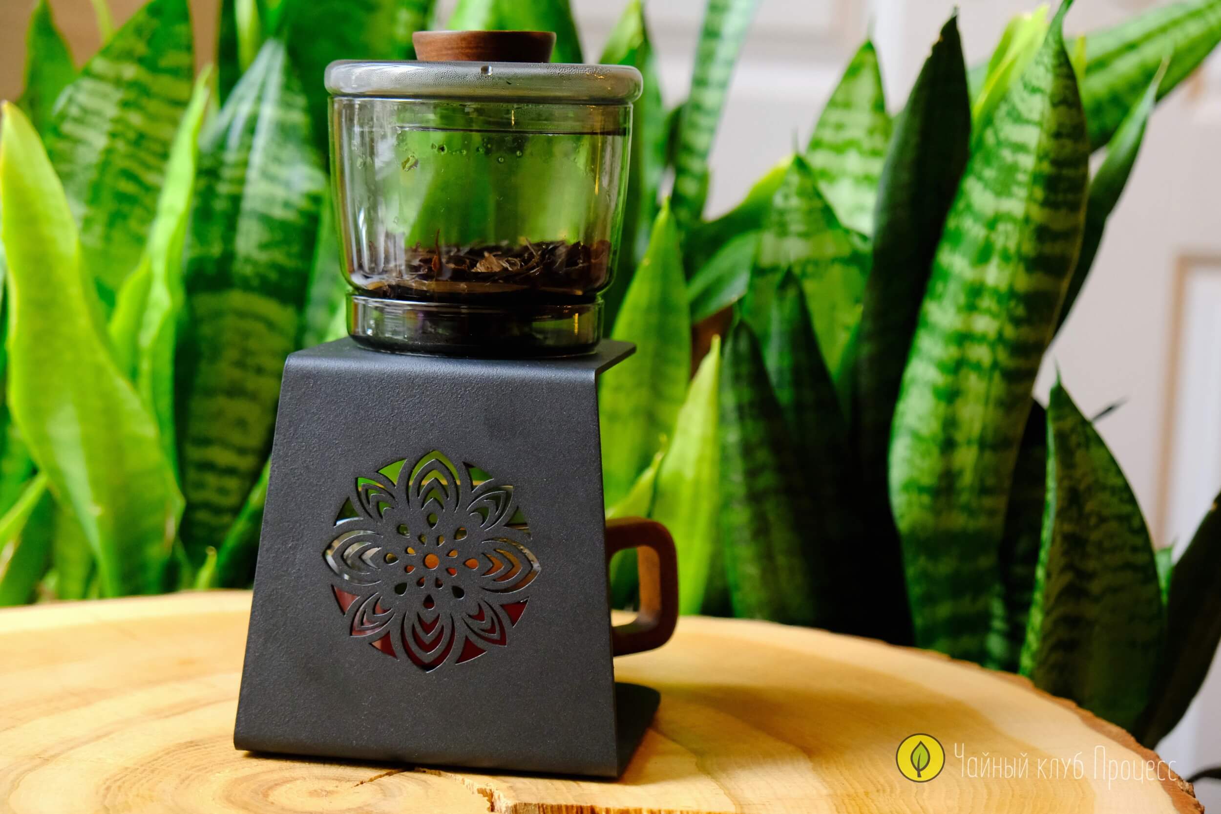  Чайная станция из боросиликатного стекла с поворотным сливом