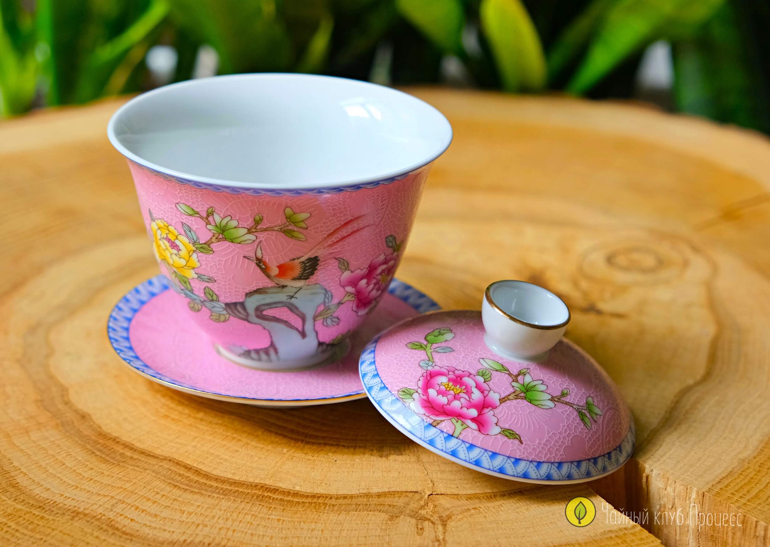 Гайвань фарфоровая «Птица и пионы»